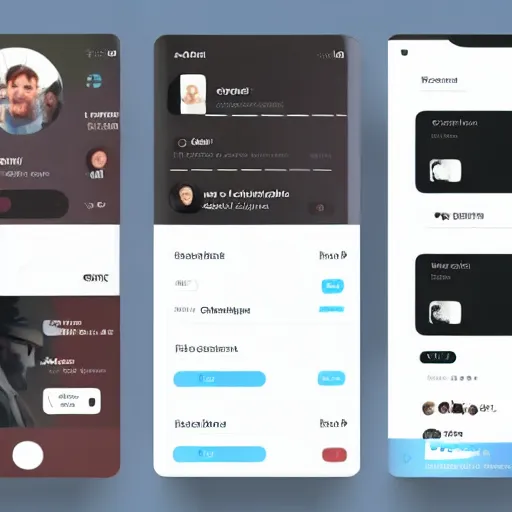 Prompt: UI layout of a social media app