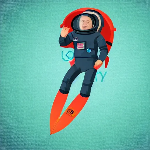 Prompt: a cosmonaut surfing in space, low polygons style