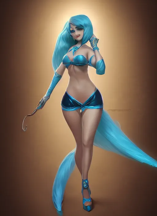 Image similar to sophisticated sona, from league of legends, au naturel, with a abs, pawg, light blue, hyper detailed, digital art, trending in artstation, studio lighting, studio quality, smooth render, unreal engine 5 rendered, octane rendered, art style by klimt and nixeu and ian sprigger and wlop and krenz cushart