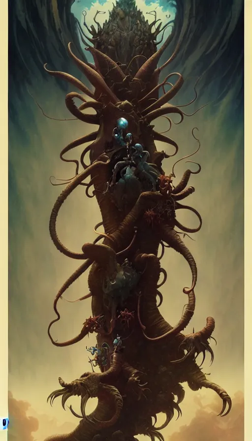 Image similar to exquisite imaginative imposing weird creature movie poster art humanoid anime movie art by : : james jean weta studio tom bagshaw frank frazetta studio ghibli