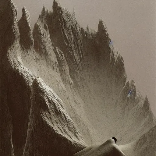 Prompt: A mountain look like a women, by Artgem and Zdzislaw Beksinski