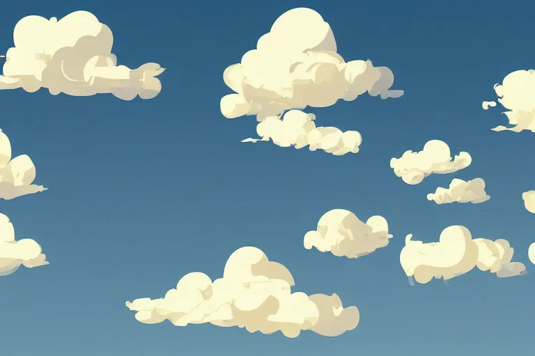 Prompt: clean cel shaded vector art, curled clouds, blue sky, shutterstock, by pascal campion, petros afshar, anton fadeev, dean ellis, randolph stanley hewton