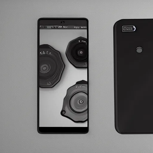 Image similar to a smartphone with 7 8 cameras, concept 3 d render