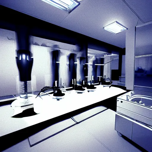 Prompt: robot laboratory, futuristic, mirror's edge, highly detailed, clean