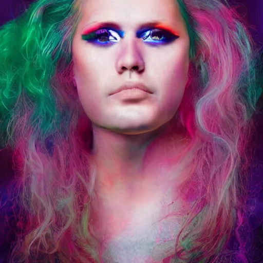 Prompt: hyper - realistic portrait of the singer aurora aksnes, 8 k, photo, art by david lachapelle