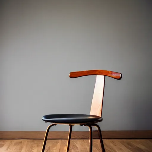 Image similar to midcentury modern wooden chair in the style of møller high end photoshoot