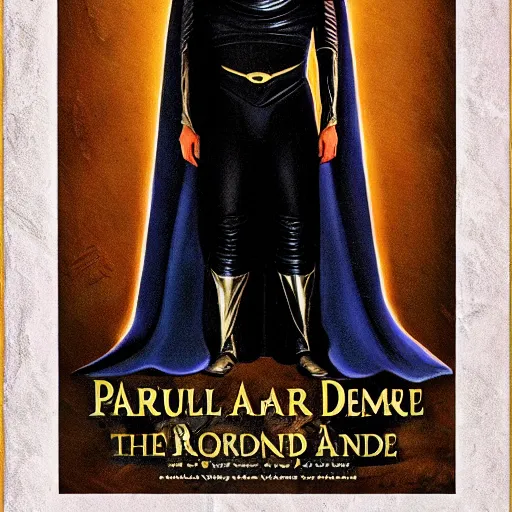 Prompt: paul atreides emperor of the known universe, perfect dramatic and dark portrait, dune