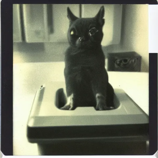 Image similar to a polaroid photo of a a computer with a pet human