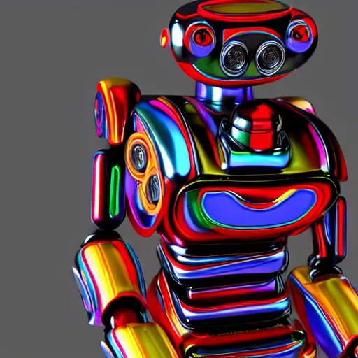 Image similar to a multicolored robot melting like hot wax, wax is spread, insanley detailed, 3 d render, 8 k