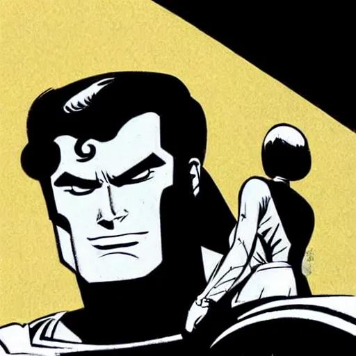 Image similar to superman illustrated by darwyn cooke