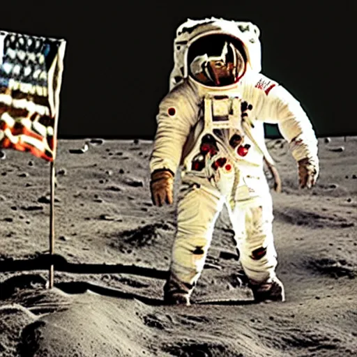 Image similar to photo of an old astronaut suit holding an electric guitar on the moon. detailed