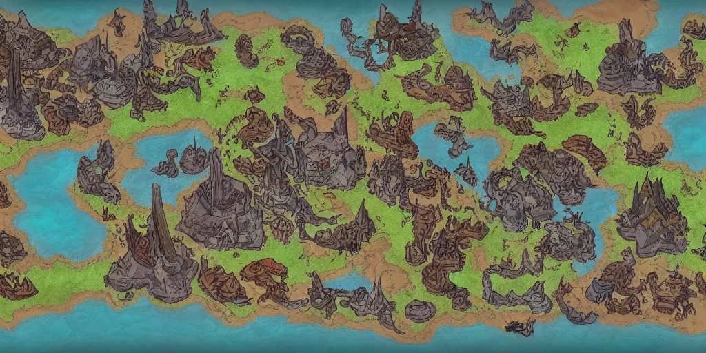 Image similar to fantasy pirate map top down view cohesive