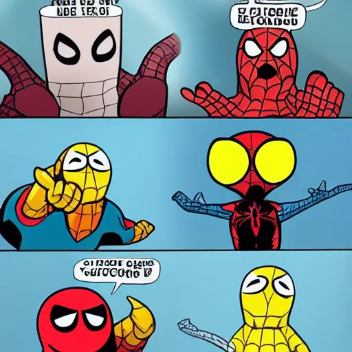 Prompt: spiderman as adventure time characters