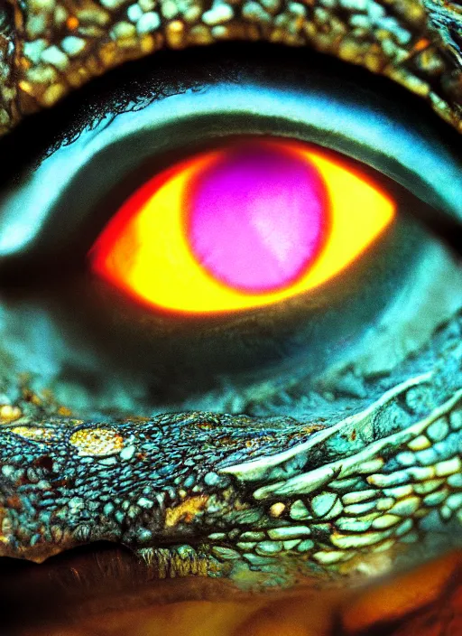 Image similar to color photo of a dragon eye, fantasy horror
