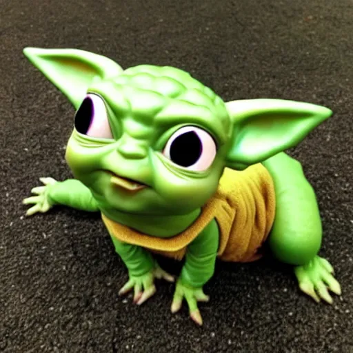 Prompt: baby yoda and pickachu had a baby