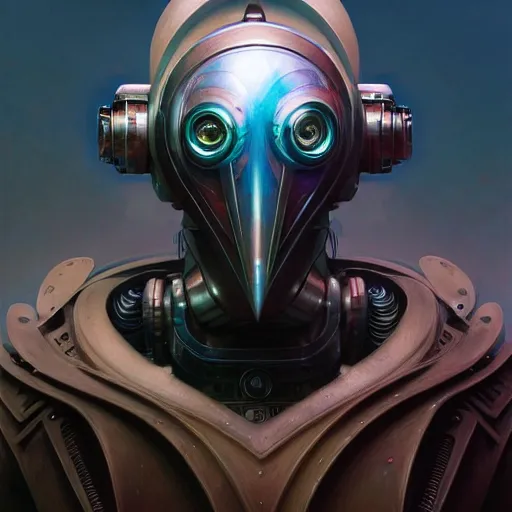 Image similar to low angle shot of a cyberpunk gazmask robot character, intricate, elegant, highly detailed, centered, digital painting, artstation, concept art, smooth, sharp focus, illustration, artgerm, Tomasz Alen Kopera, Peter Mohrbacher, donato giancola, Joseph Christian Leyendecker, WLOP, Boris Vallejo