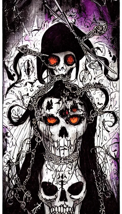 Image similar to ghoulpunk high priestess by Suehiro Maruo and Pamela Colman Smith