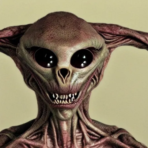 Prompt: a horrifying alien looking creature,