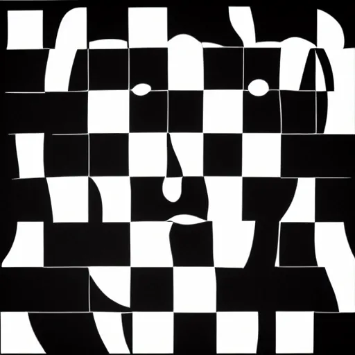 Prompt: abstract op art design of a woman face, portrait, black and white, victor vasarely, sergi delgado, 4 k