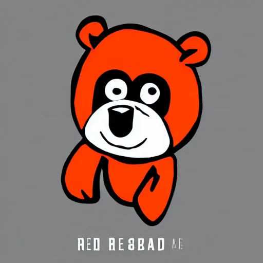 Image similar to red bear walking to the left on a black background, logo