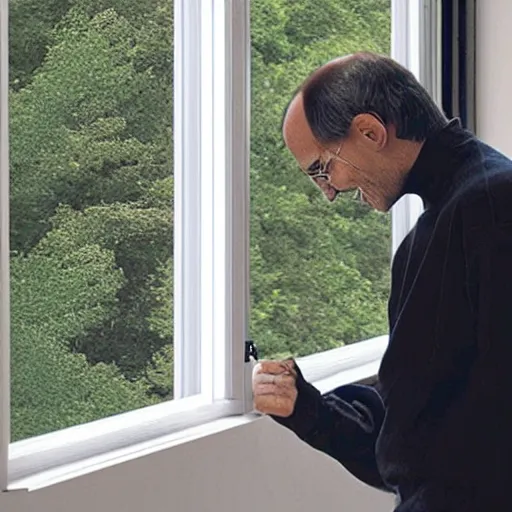 Image similar to steve jobs opening casement window