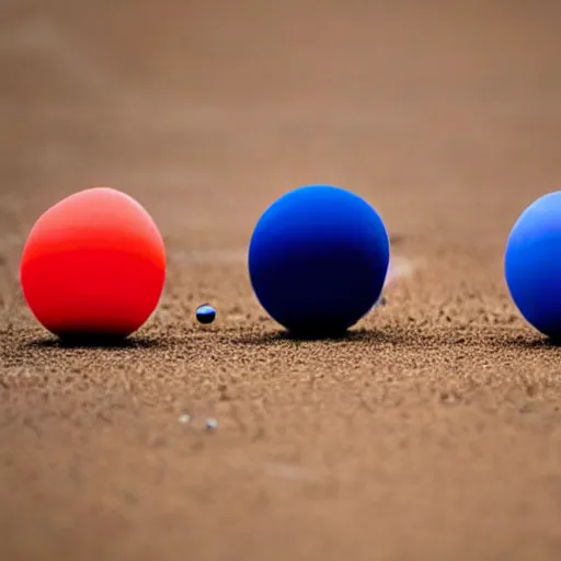 Image similar to rubber bouncy balls being flattened by saturn