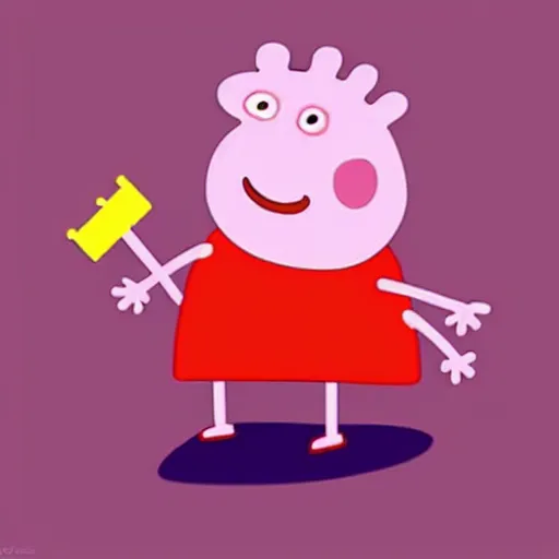 Prompt: “ peppa pig holding a gauss rifle ”