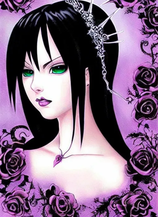 Image similar to ( ( gothic # ) ) princess portrait *. *. by battle angel alita * *, highly detailded