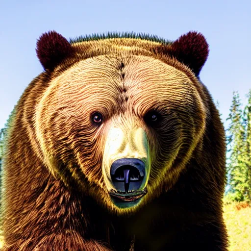 Prompt: cybernetically!!!! enhanced!!!! grizzly bear, photo, detailed, 4k
