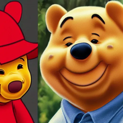 Prompt: The face of Winnie the Pooh looks like the face of Xi Jinping, caricature