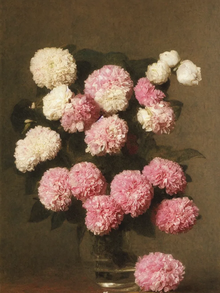 Image similar to gorgeousflowers by Fantin Latour, oil on canvas