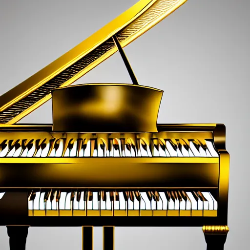 Image similar to grand piano with golden keys and golden stripes