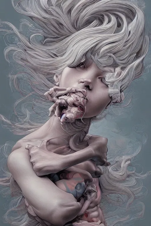 Image similar to hyper realistic painting of a storm by james jean trending on artstation. extremely detailed.