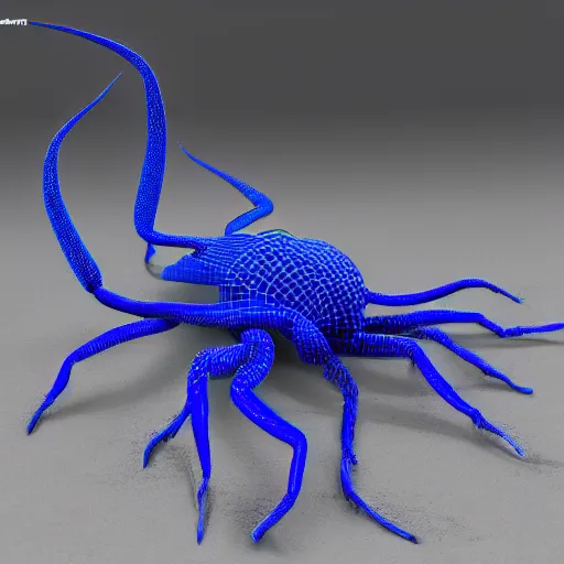 Prompt: blue venom, photorealistic, 3 d render, 8 k