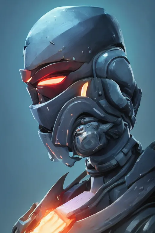 Image similar to epic mask helmet robot ninja portrait stylized as fornite style game design fanart by concept artist gervasio canda, behance hd by jesper ejsing, by rhads, makoto shinkai and lois van baarle, ilya kuvshinov, rossdraws global illumination radiating a glowing aura global illumination ray tracing hdr render in unreal engine 5