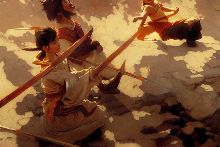 Image similar to the last airbender, painting by gaston bussiere, craig mullins, j. c. leyendecker