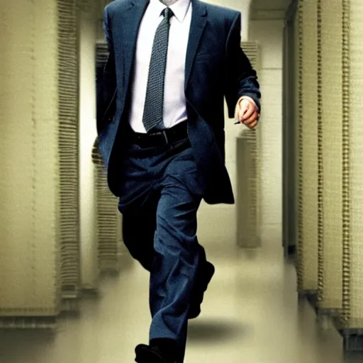 Image similar to Toby Flenderson in the matrix, full body shot