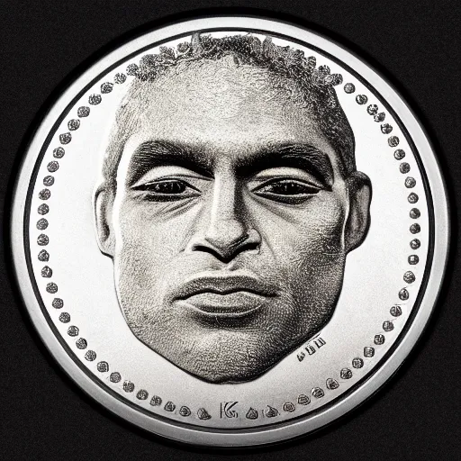 Prompt: Gregor Giesi Face stamped on a coin. 4K ultrahd. Artstation.