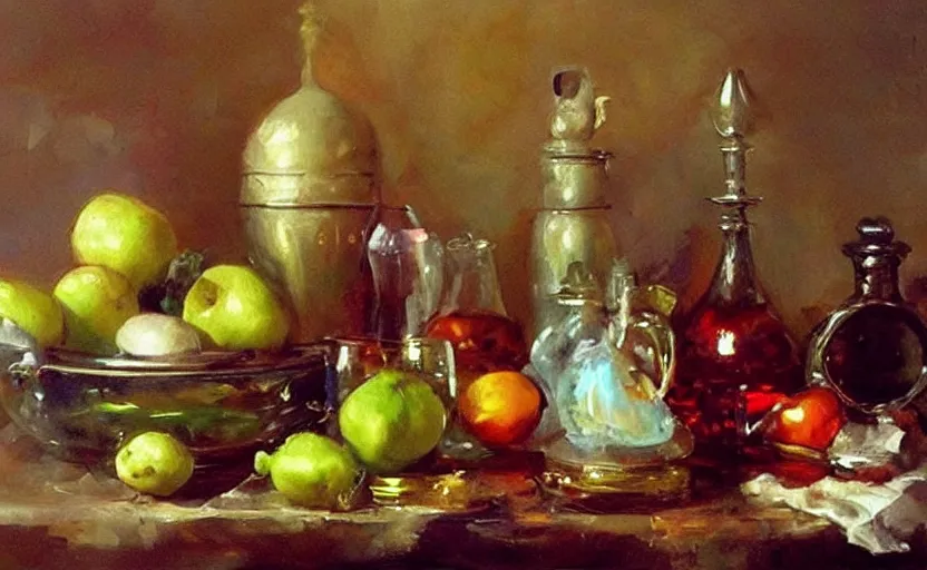 Image similar to Alchemy amazing still life composition. By Konstantin Razumov, highly detailded