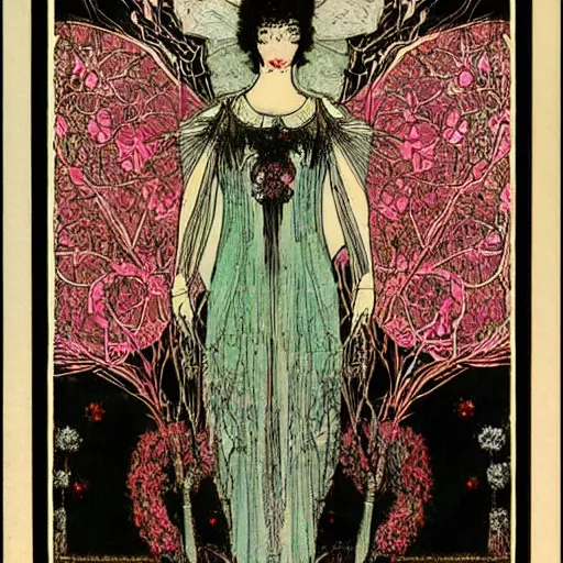 Prompt: Rosen Maiden by Harry Clarke