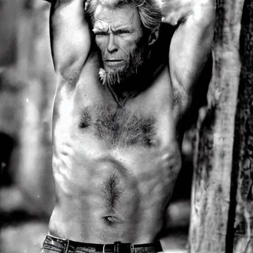 Prompt: Clint Eastwood as Greek god