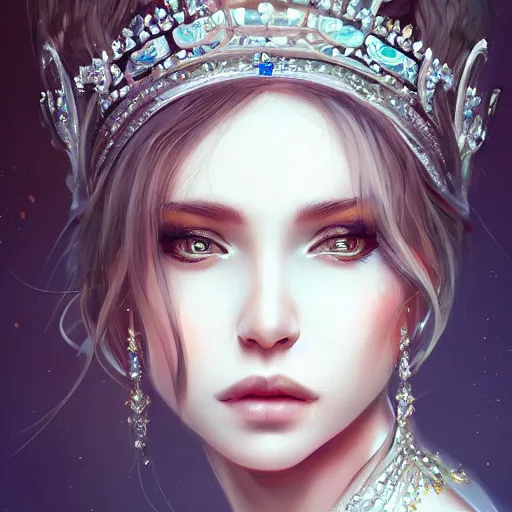 Image similar to a beautiful and elegant queen by wlop, closeup headshot, 8 k, closeup headshot, high detailed, smooth, trending on artstation, digital illustration.