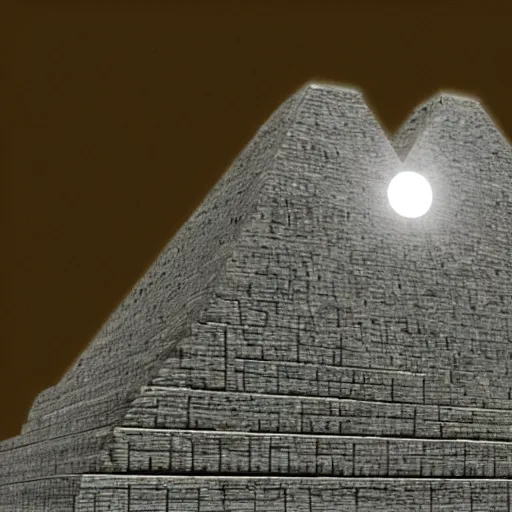 Prompt: a ziggurat to the moon