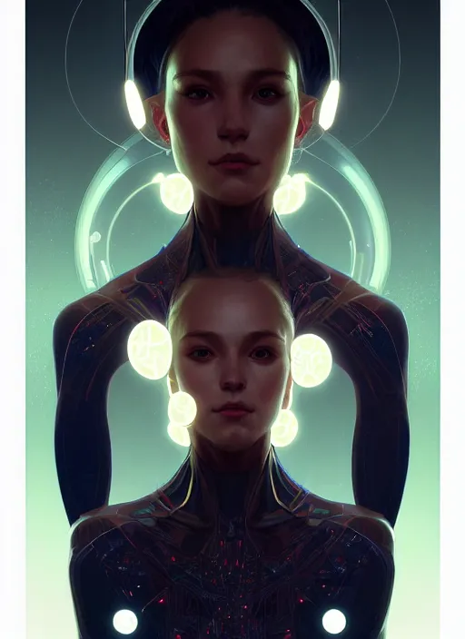 Image similar to symmetry!! portrait humanoid animal, tech wear, scifi, glowing lights!! intricate elegant, highly detailed, digital painting, artstation, concept art, smooth, sharp focus, illustration, art by artgerm and greg rutkowski and alphonse mucha