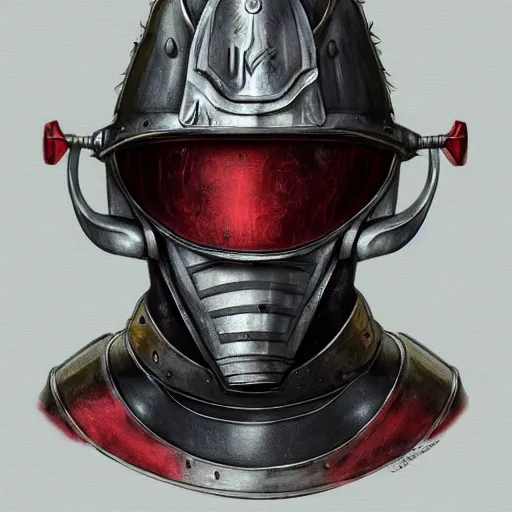 Image similar to An old man wearing knights armour and a fire fighters helmet, full view, highly detailed, digital art, sharp focus, trending on art station, anime art style