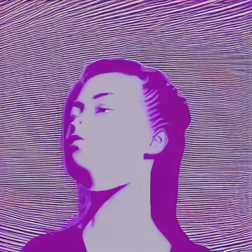 Prompt: vaporwave vhs silhouette of a woman