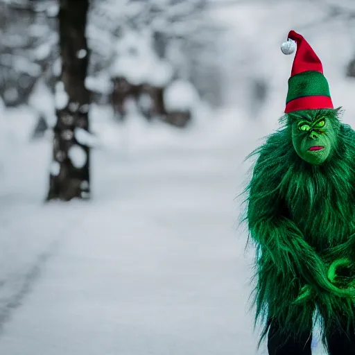 Prompt: portrait photo still of real life grinch, 8 k, 8 5 mm f 1. 8