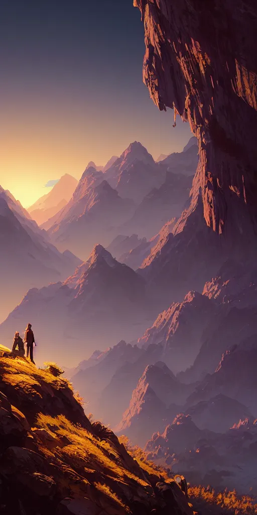 Image similar to highly detailed mountain in night, gta v, stephen bliss, unreal engine, fantasy art by greg rutkowski, loish, rhads, ferdinand knab, makoto shinkai and lois van baarle, ilya kuvshinov, rossdraws, tom bagshaw, global illumination, radiant light, detailed and intricate environment