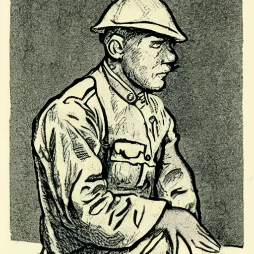 Prompt: portrait still of a ww 1 army surgeon, art style by maurice sendak,