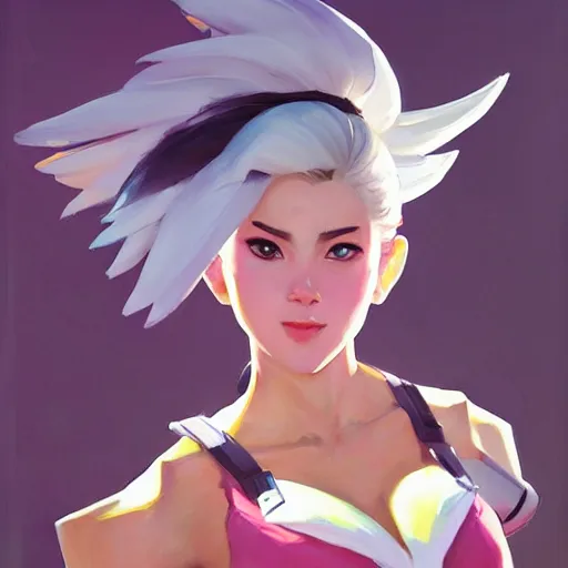 Image similar to greg manchess portrait painting of sakura from fortnite as overwatch character, medium shot, asymmetrical, profile picture, organic painting, sunny day, matte painting, bold shapes, hard edges, street art, trending on artstation, by huang guangjian, gil elvgren, ruan jia, greg rutkowski, gaston bussiere